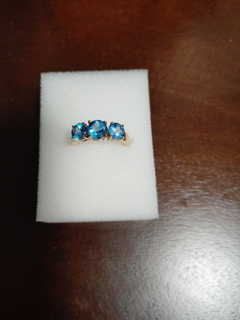 Turquoise Vintage Victorian Style 925 Gold Turquoise 3 Stone Ring